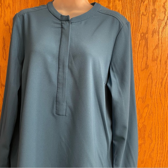 HILARY RADLEY Teal Turquoise Blue Long Sleeve Blouse Size XL - Picture 7 of 14